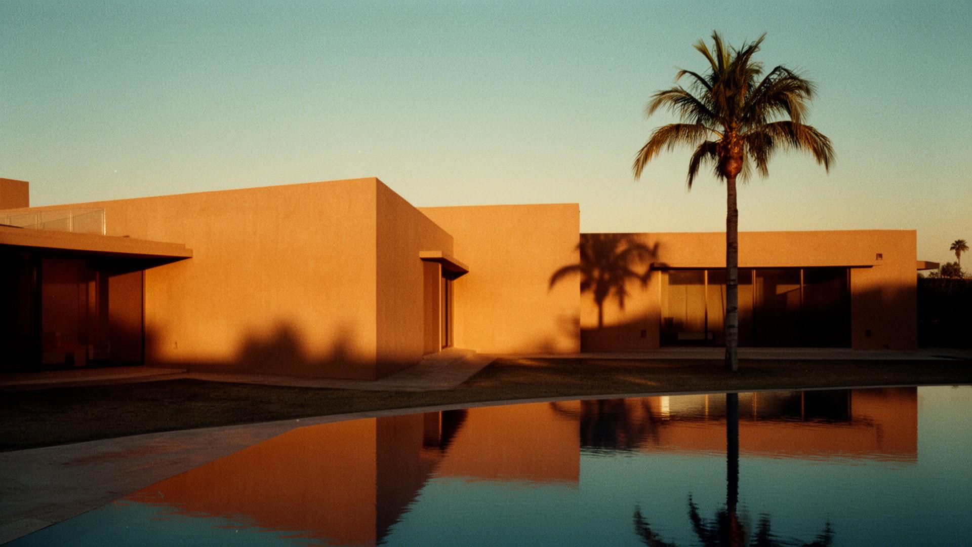 A Mexican modernist villa at golden hour