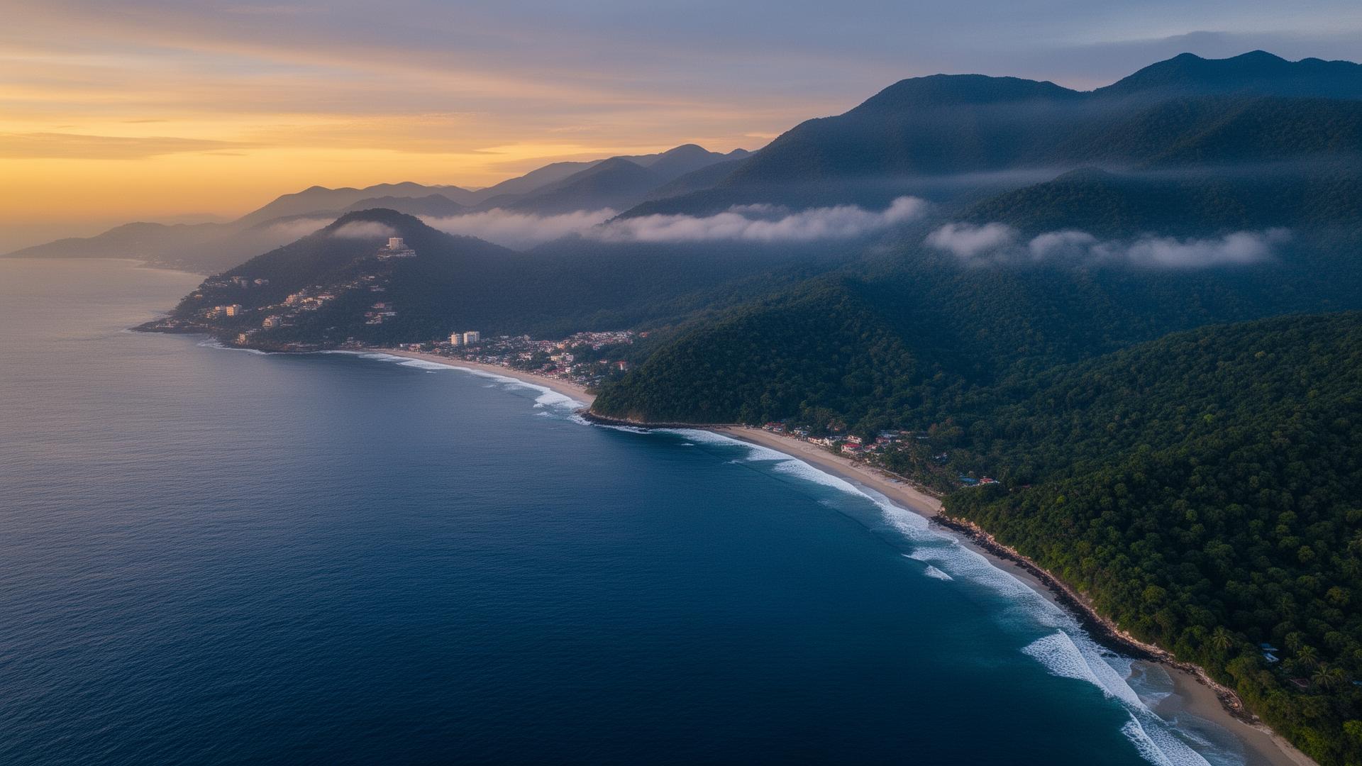 Puerto Vallarta coastline at dawn
